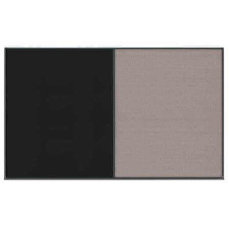 United Visual Products Single Door Radius Corkboard, 36"x36", Hea, UV7012RC-BLACK-DBURGU UV7012RC-BLACK-DBURGU